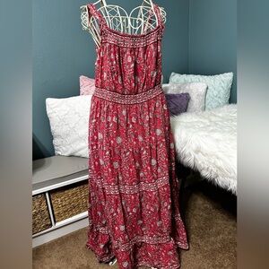Like New Red Boho Maxi Dress by Simply Be